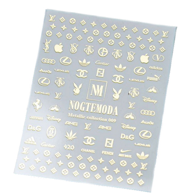 

Наклейки Metallic Collection NogteModa №009, Золотистый