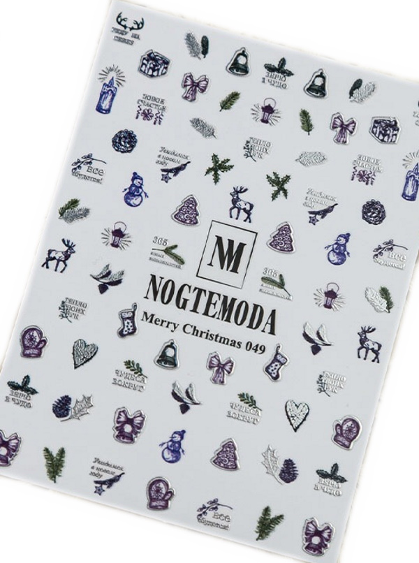 

Наклейки MERRY CHRISTMAS NogteModa №049, Разноцветный
