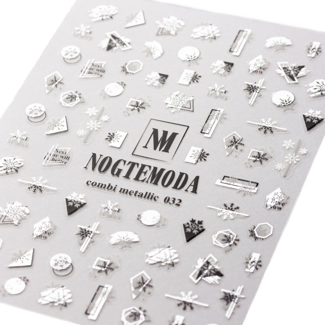 

Наклейки MERRY CHRISTMAS NogteModa №032 COMBI METALLIC, Разноцветный