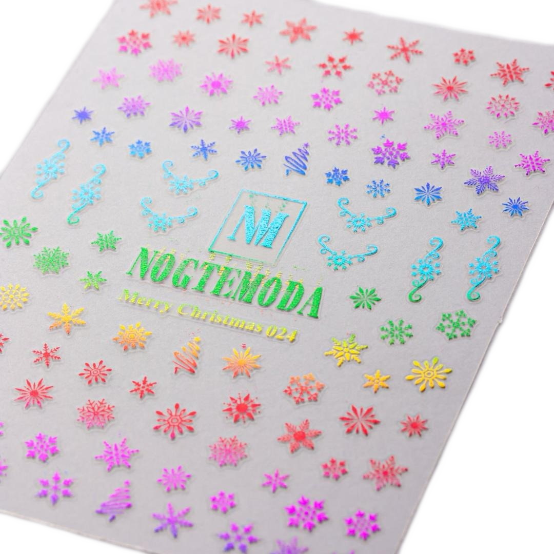 

Наклейки MERRY CHRISTMAS NogteModa №024 COLOR FOIL