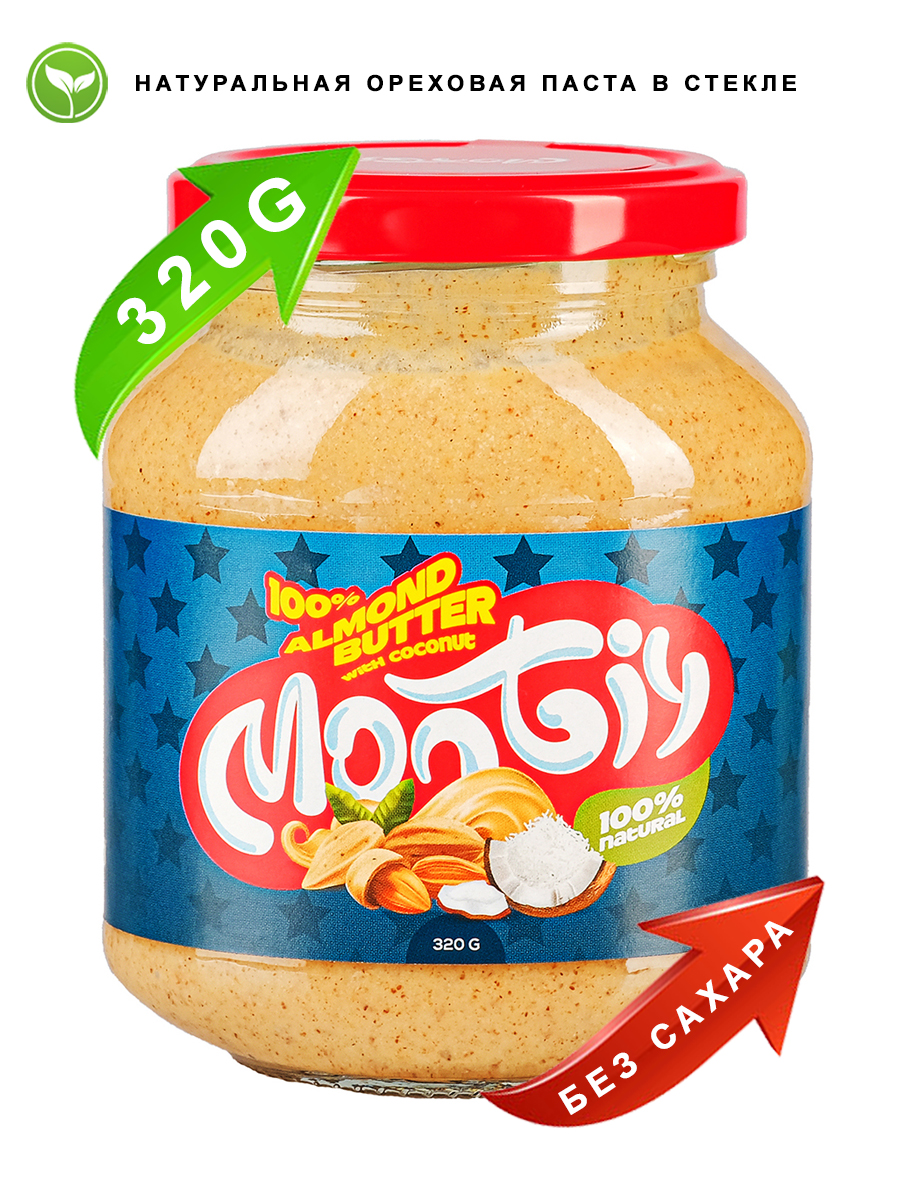 Миндально-кокосовая паста Montiy без сахара, 300 г