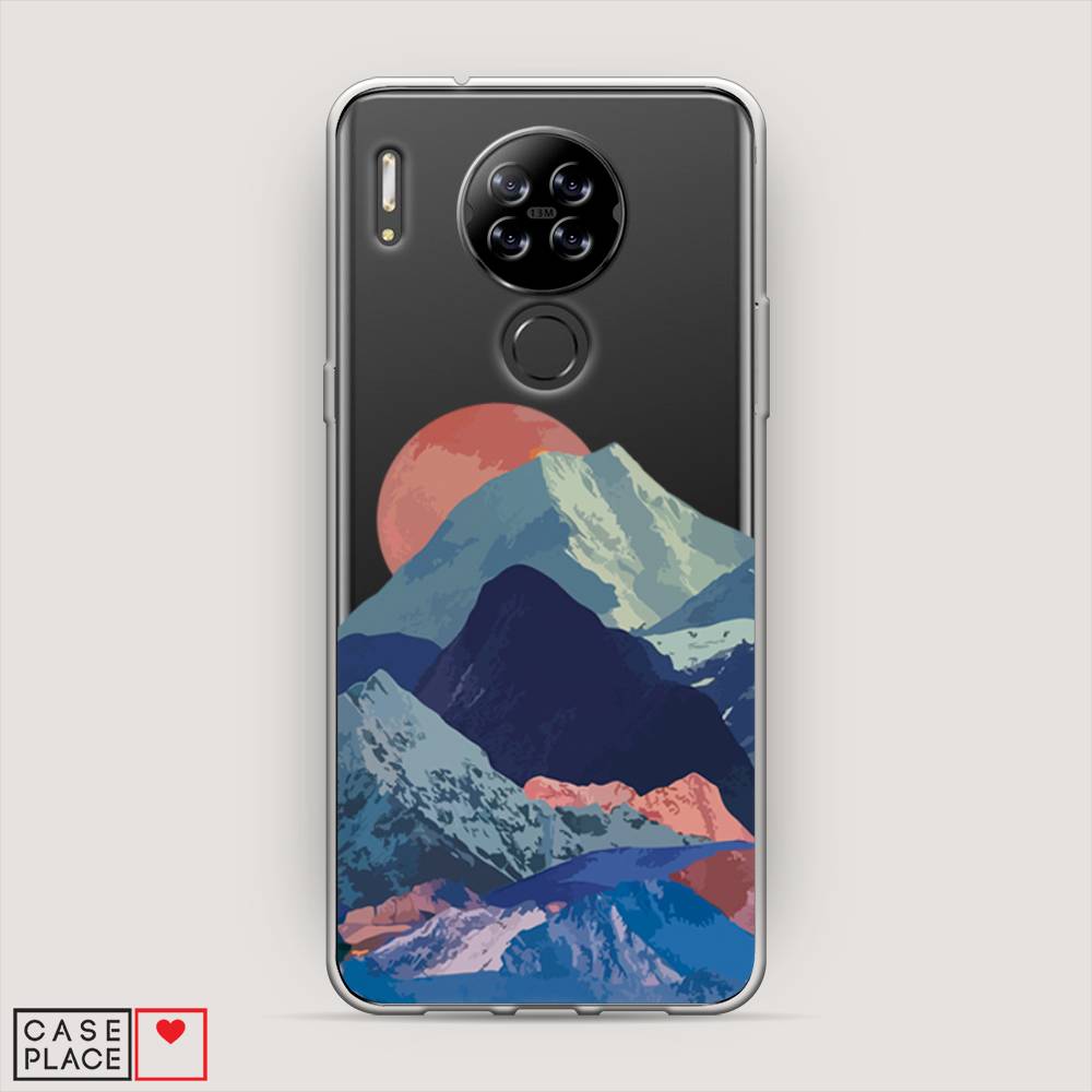 

Чехол на Blackview A80 "Закат в снежных горах", Бордовый;серый;голубой, 280150-2