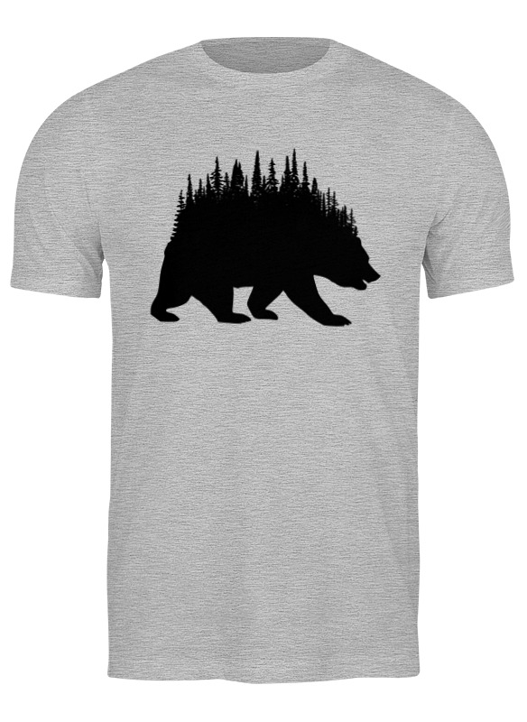 

Футболка мужская Printio Bear here серая XL, Серый, Bear here