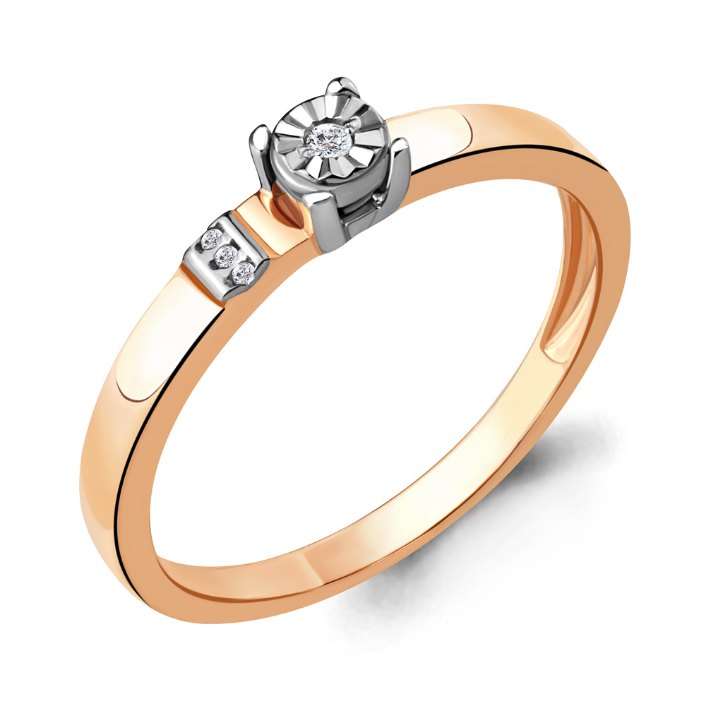 

Кольцо из красного золота с бриллиантом р. 17,5 Aquamarine 963745Ак_585_кз, 963745Ак_585_кз
