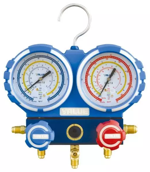 

Манометрический коллектор Value VMG-2-R22-03 (R22, R134A, R404A, R407C; 2-х вентильный), VMG-2-R22-03