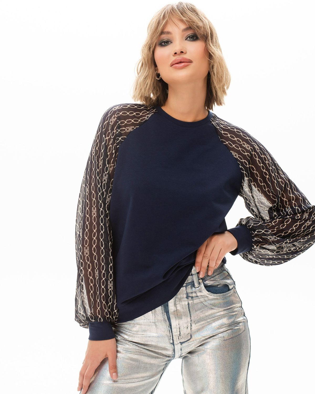 

Свитшот женский SAHAR Art lab O71.6 синий 46 RU, O71.6