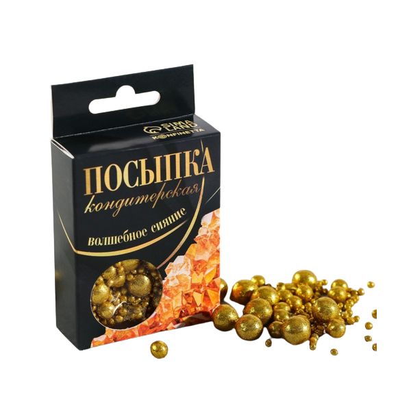 фото Посыпка кондитерская волшебное сияние: золотая, 50 г konfinetta