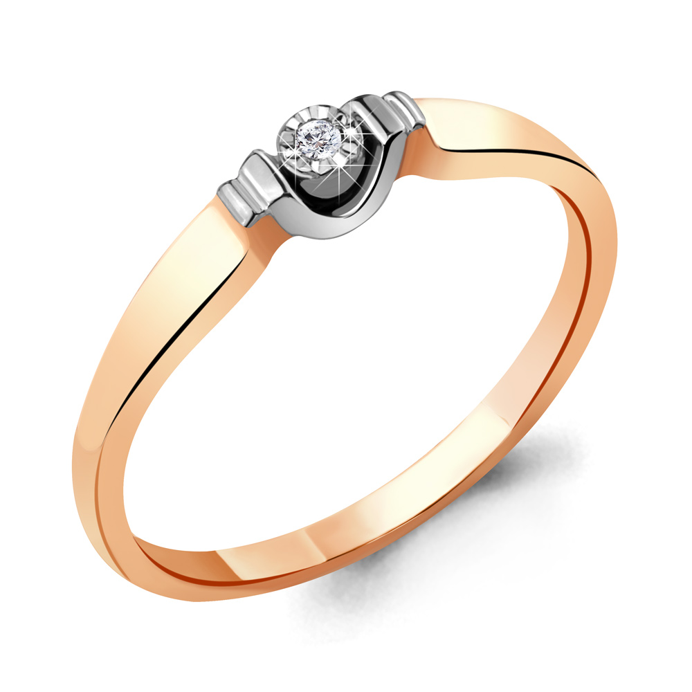 

Кольцо из красного золота с бриллиантом р.  Aquamarine 963730к_585_кз, 963730к_585_кз