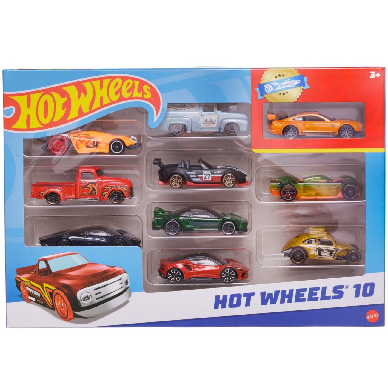 

Набор машинок Mattel Hot Wheels Подарочный 10 машинок №24 54886/24, Разноцветный