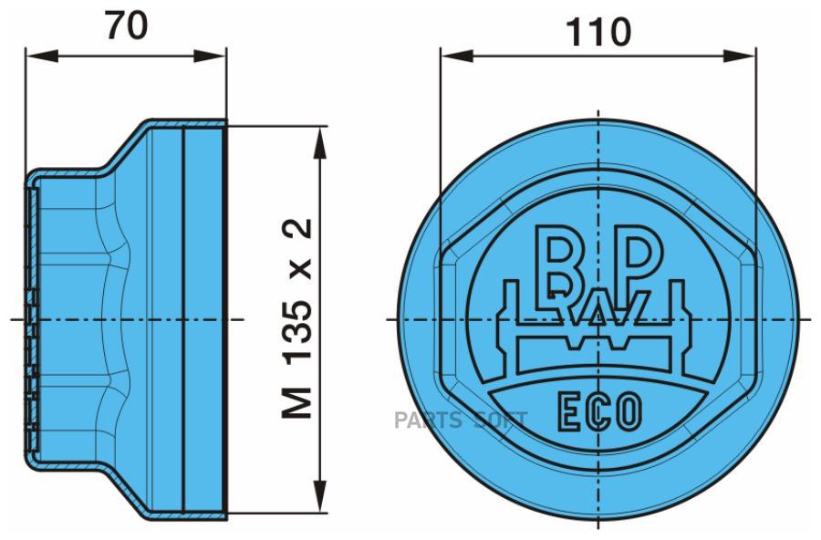 Крышка ступицы! (м) M135x2 SW110 внутр.\BPW ECO (10-12Т)