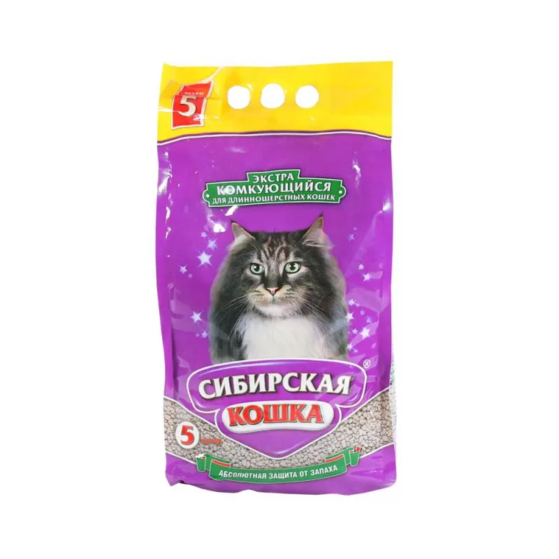 

Комкующийся наполнитель Сибирская Кошка Экстра 4шт по 5л