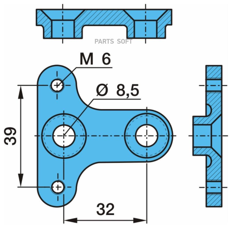 Кронштейн датчика ABS !(м) L=39 d=8.5\BPW SN30..