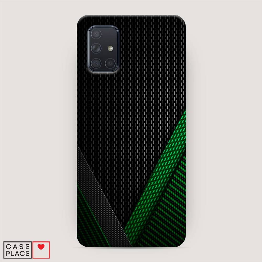 

Пластиковый чехол "Зеленый карбон" на Samsung Galaxy A71, 29020-2