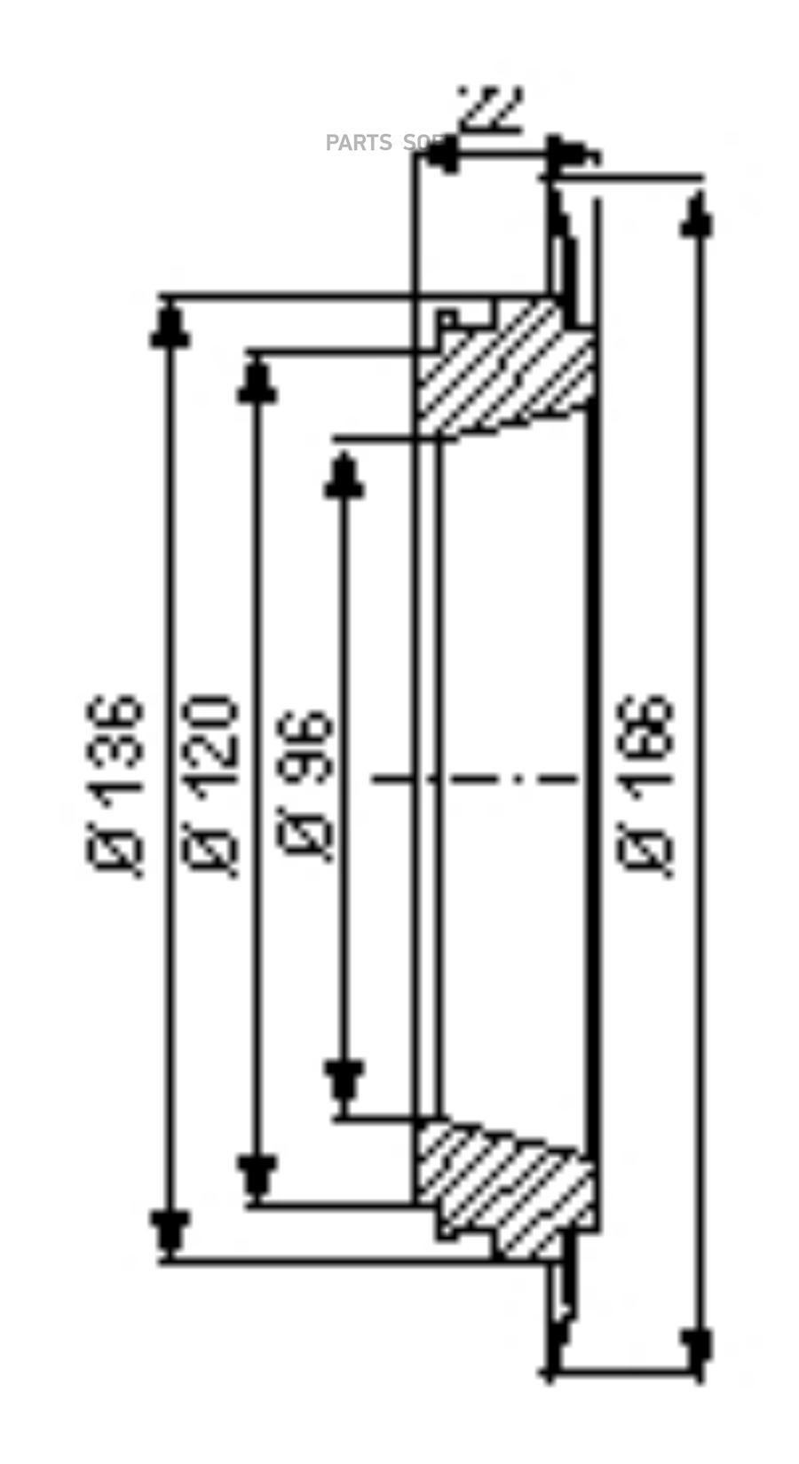 

Кольцо ступицы металл! шайба упорная 96x120/128/165x22 \BPW H SN42/K SN36 10-12t