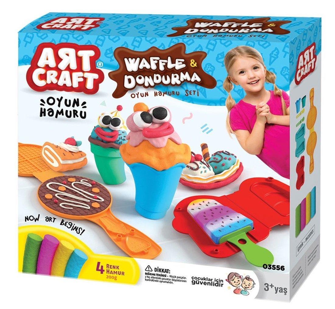 

Набор для лепки Вафли и мороженое, тесто 4х50 гр AЯT CRAFT 03556, Разноцветный