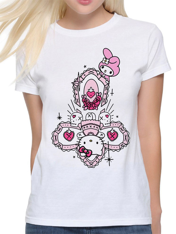 

Футболка женская DreamShirts Studio Hello Kitty / Хеллоу Китти / Аниме белая L, Белый, Hello Kitty / Хеллоу Китти / Аниме