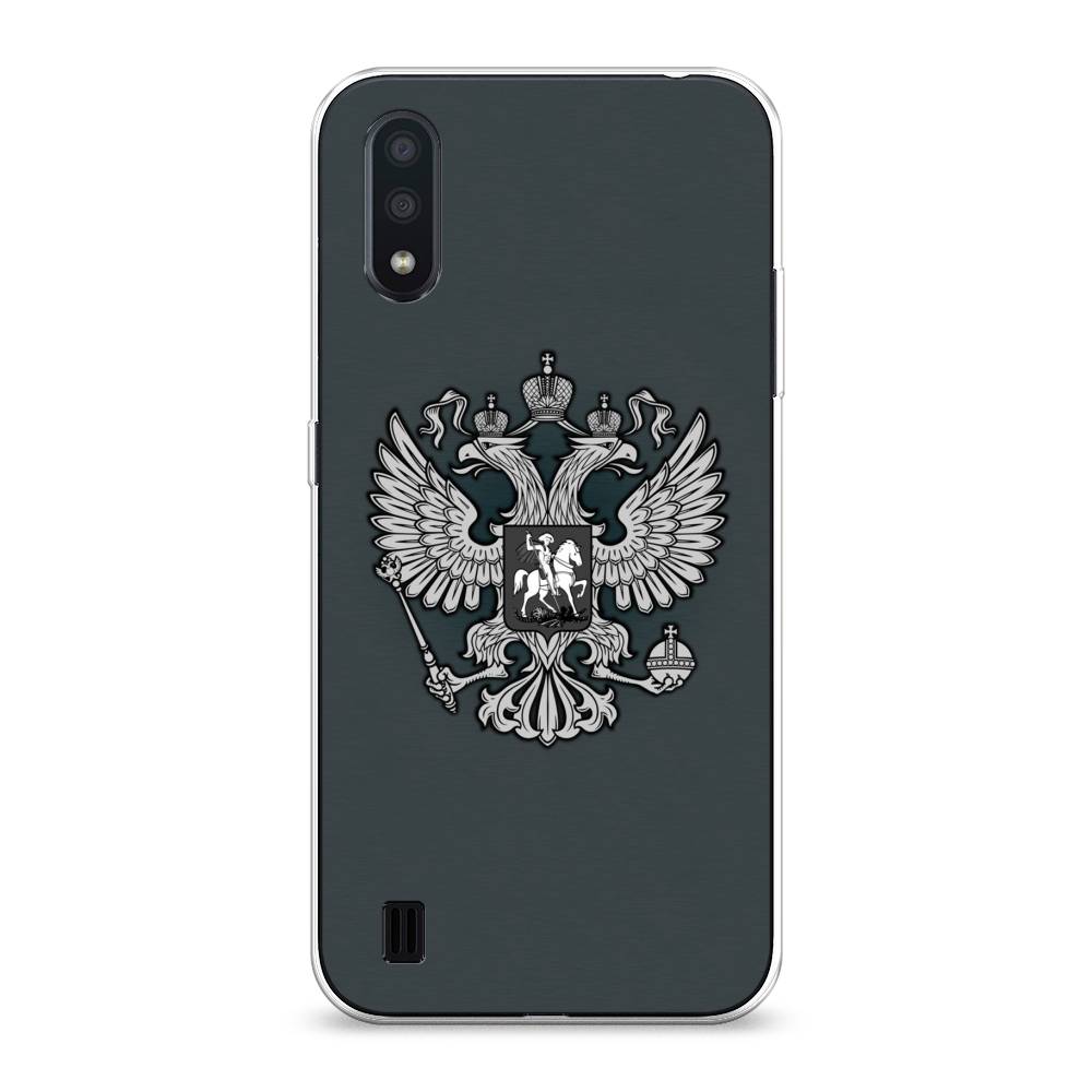 фото Чехол awog "герб россии серый" для samsung galaxy a01