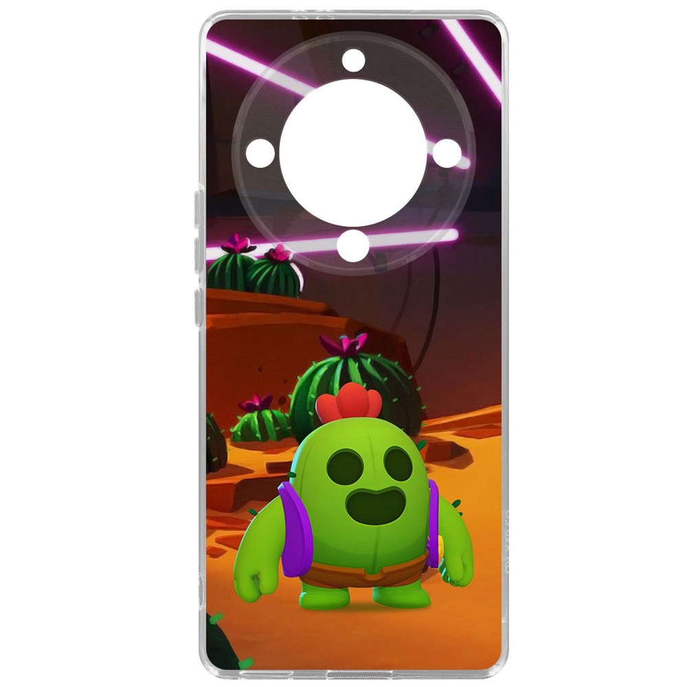 

Чехол-накладка Krutoff Clear Case Brawl Stars-Спайк для Honor Magic 5 Lite, Прозрачный