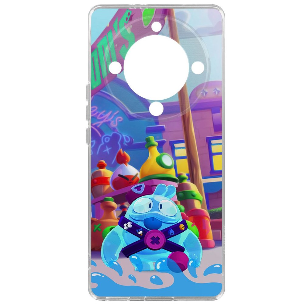 

Чехол-накладка Krutoff Clear Case Brawl Stars-Скуик для Honor Magic 5 Lite, Прозрачный