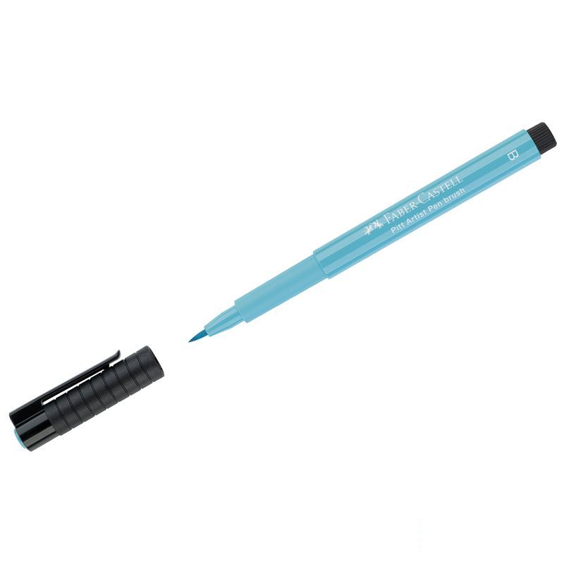 Ручка капиллярная Faber-Castell Pitt Artist Pen Brush 154 светло-кобальтовая бирюза, 10шт