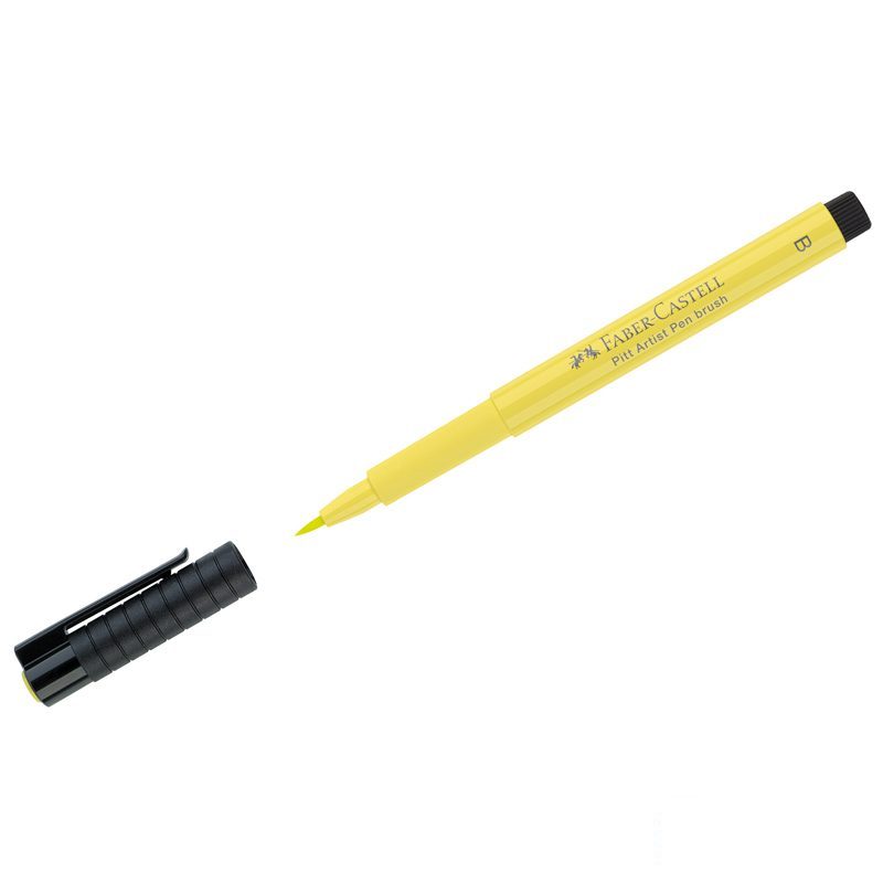 Ручка капиллярная Faber-Castell Pitt Artist Pen Brush 104 светло-желтая, 10шт