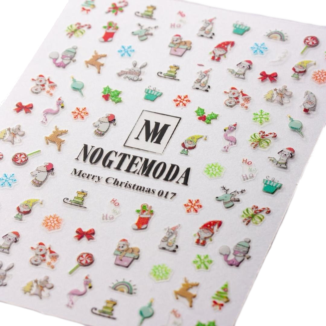 

Наклейки MERRY CHRISTMAS NogteModa №017, Разноцветный