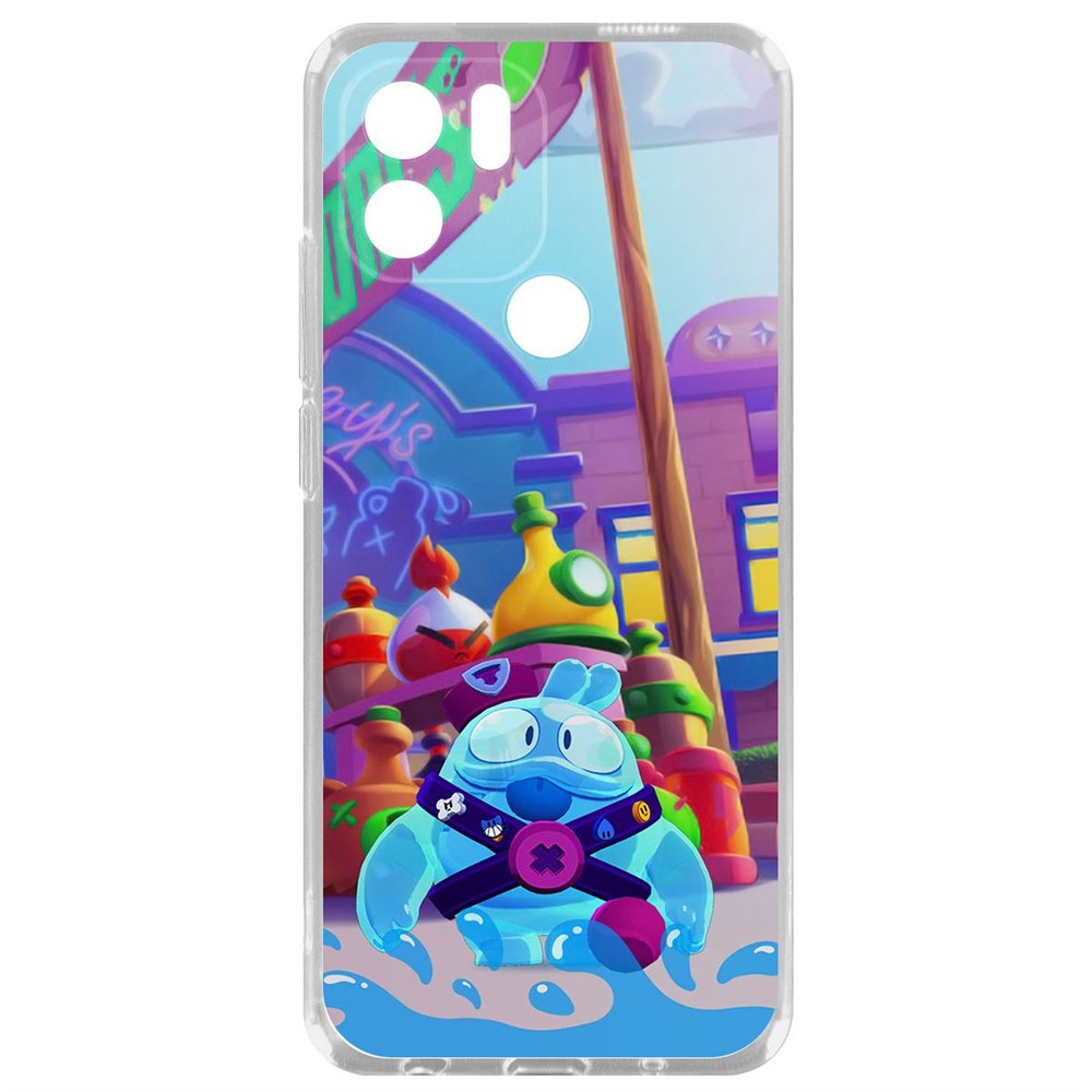 

Чехол-накладка Krutoff Clear Case Brawl Stars-Скуик для Xiaomi Poco C51, Прозрачный