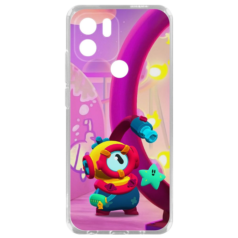 

Чехол-накладка Krutoff Clear Case Brawl Stars-Отис для Xiaomi Poco C51, Прозрачный