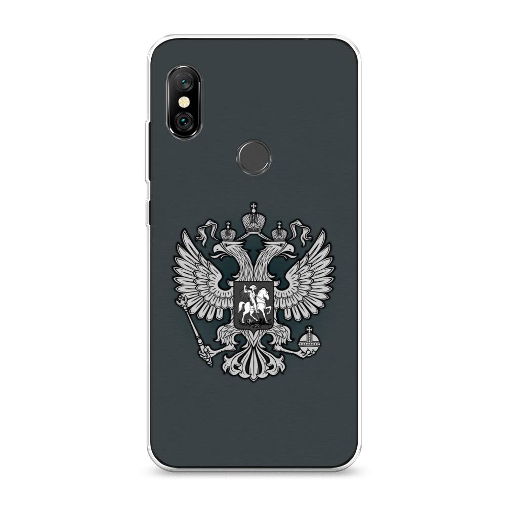 фото Чехол awog "герб россии серый" для xiaomi redmi note 6 pro