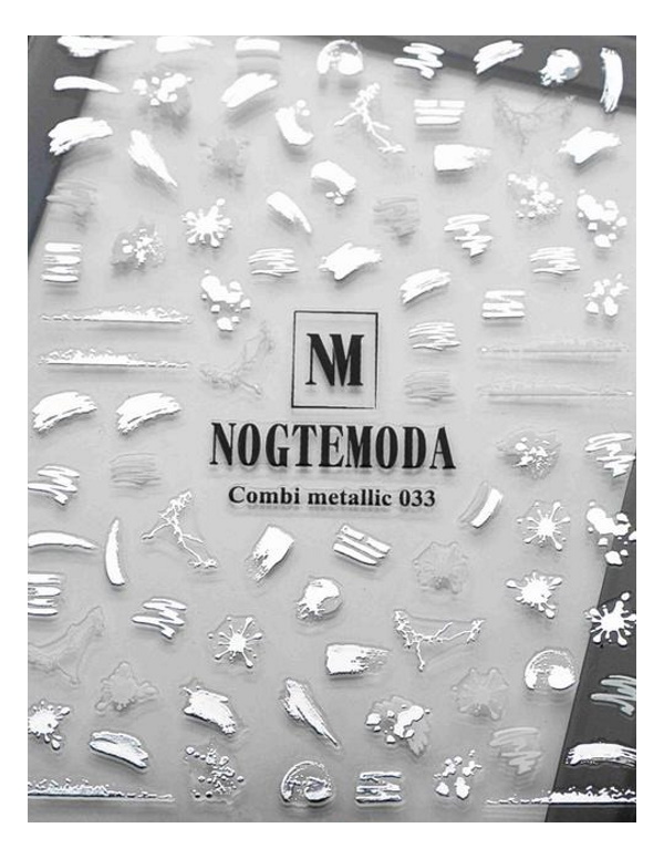 

Наклейки Combi Metallic NogteModa №033, Серебристый
