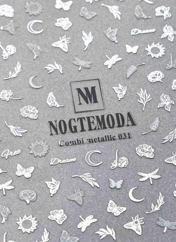

Наклейки Combi Metallic NogteModa №031, Серебристый