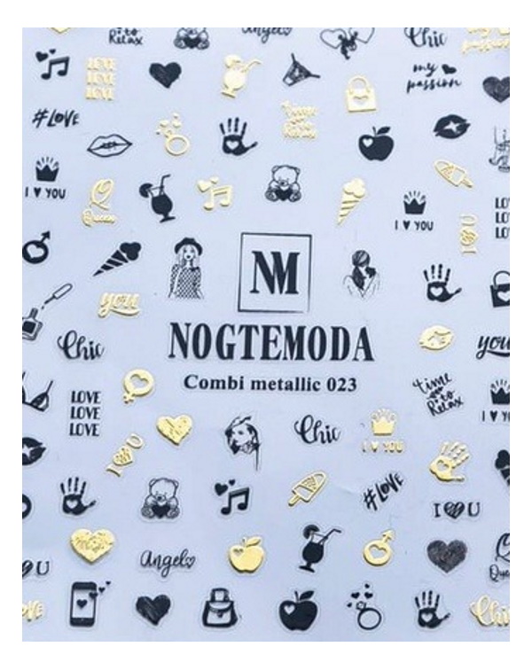 

Наклейки Combi Metallic NogteModa №023, Золотистый;черный