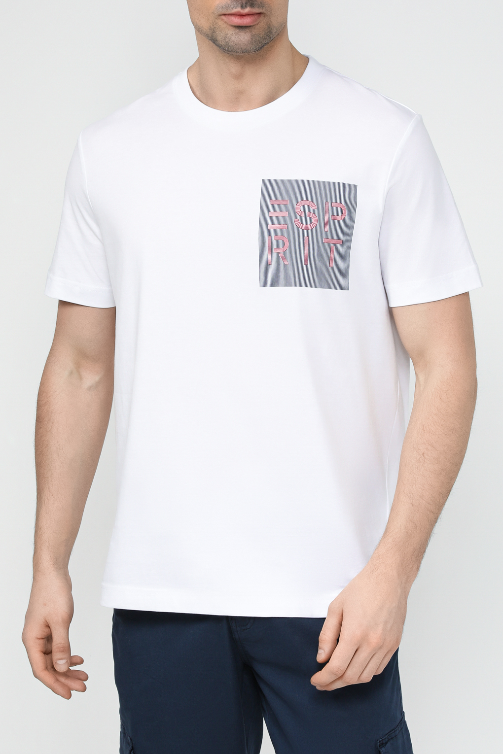 

Футболка мужская Esprit Casual 014EE2K315 белая L, Белый, 014EE2K315