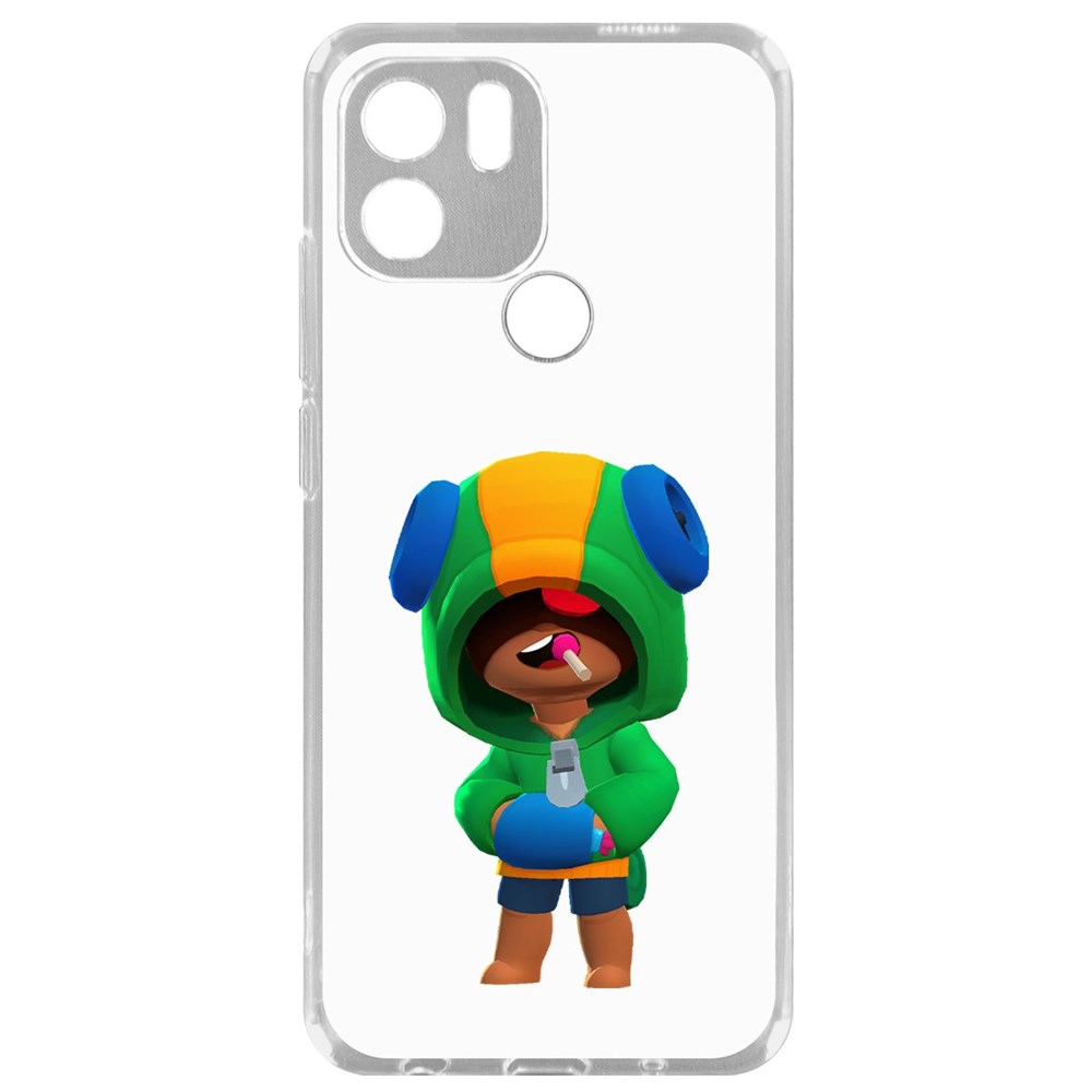 

Чехол-накладка Krutoff Clear Case Brawl Stars-Леон для Xiaomi Poco C51, Прозрачный