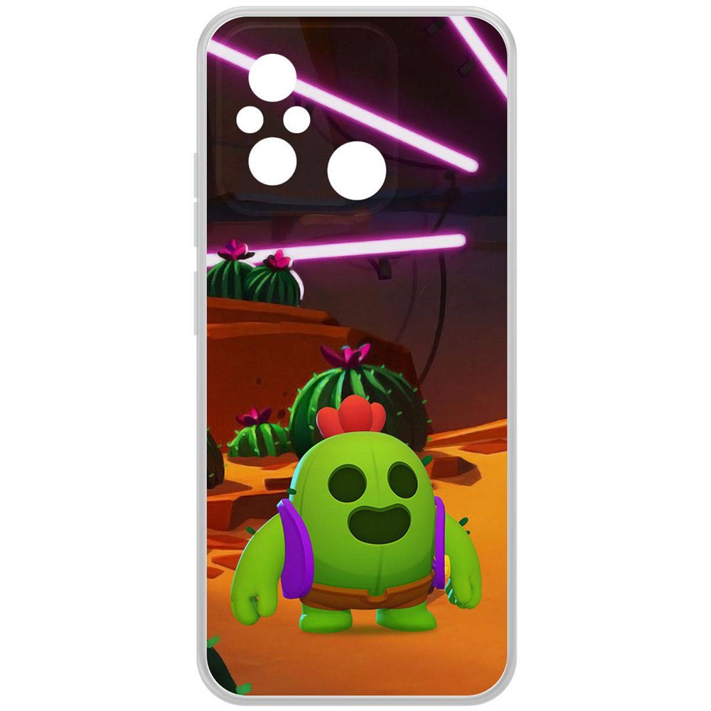 

Чехол-накладка Krutoff Clear Case Brawl Stars-Спайк для Xiaomi Redmi 12C, Прозрачный