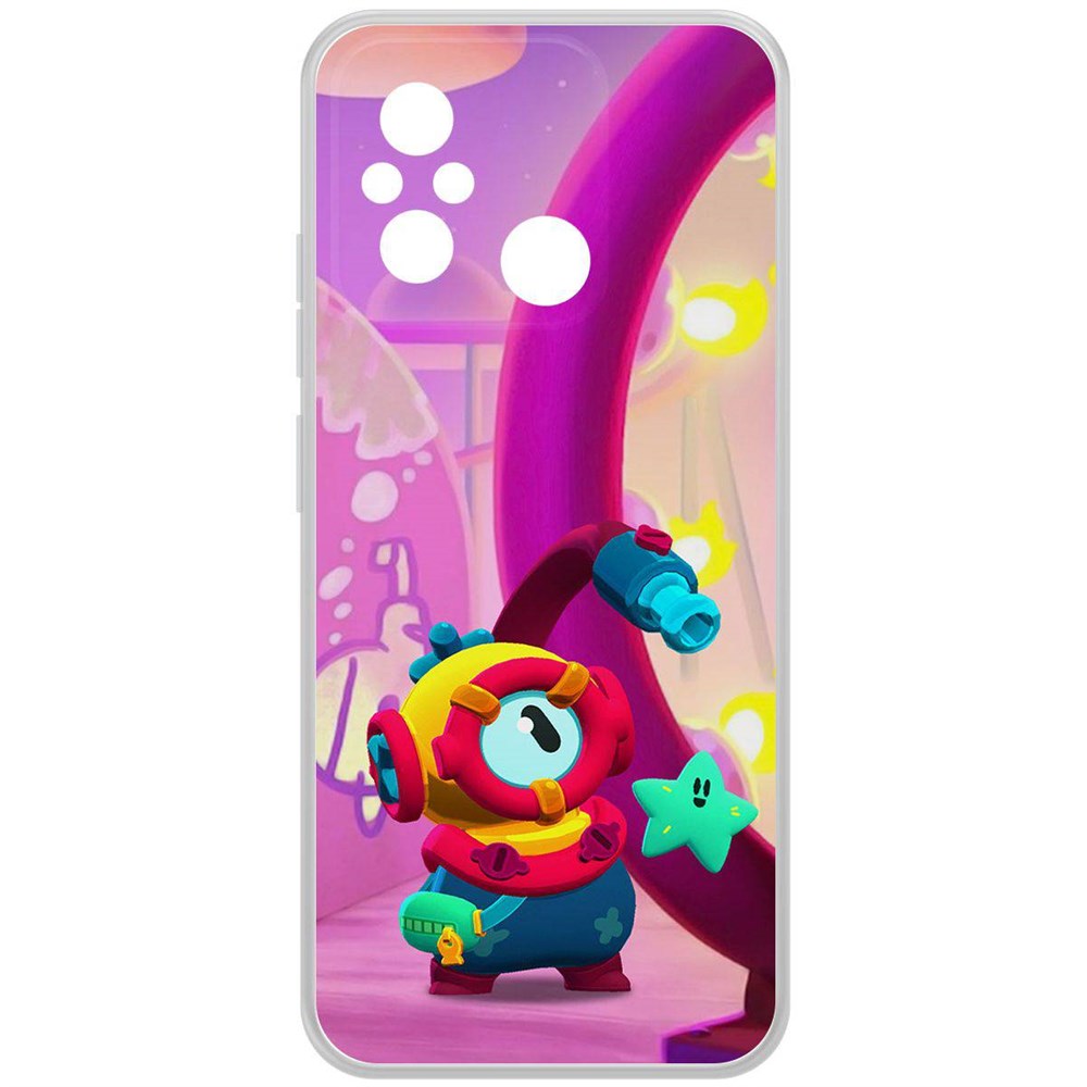 

Чехол-накладка Krutoff Clear Case Brawl Stars-Отис для Xiaomi Redmi 12C, Прозрачный