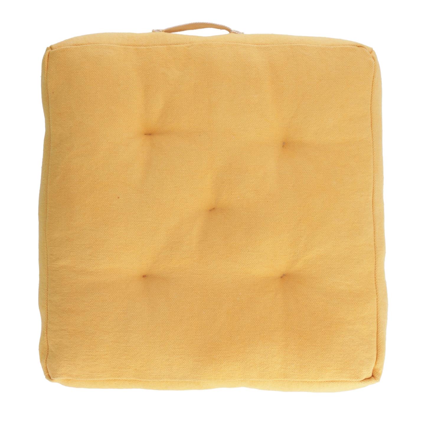 фото Напольная подушка sarit из 100% хлопка горчичная 60 x 60 cm la forma