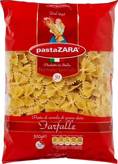 

Макаронные изделия Pasta Zara № 31 Farfalle бабочки 500 г