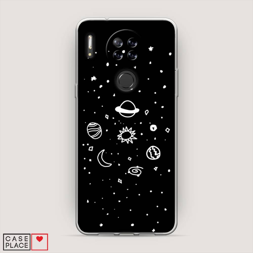 

Чехол на Blackview A80 "Дудл солнечной системы", Бежевый;серый, 280150-2