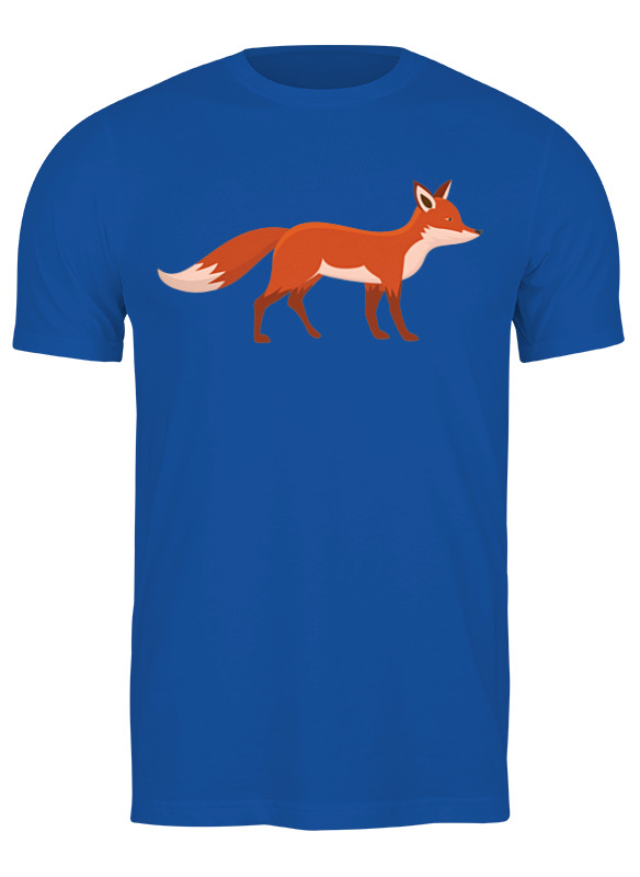 

Футболка мужская Printio Fox here синяя XL, Синий, Fox here