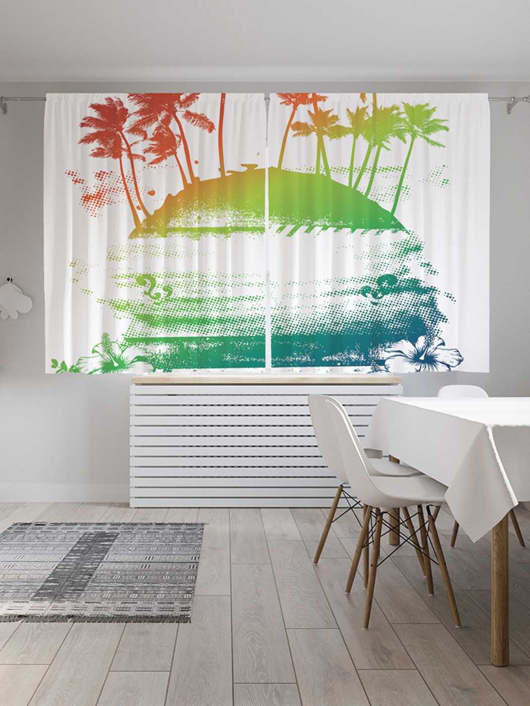 

Шторы JoyArty "Цветная фантазия на острове", Oxford DeLux, 2 полотна 145x180 см, Цветная фантазия на острове