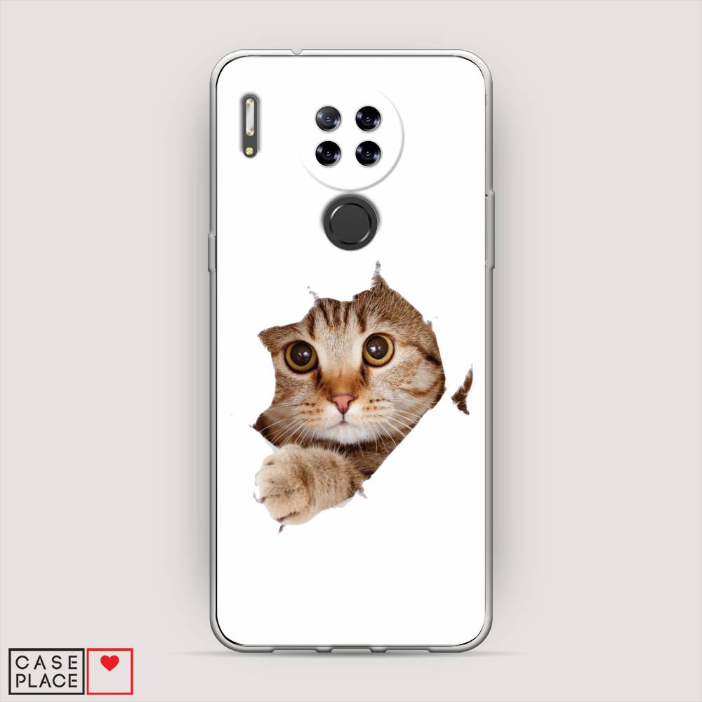 

Чехол на Blackview A80 "Кот и бумага", Белый;коричневый, 280150-1