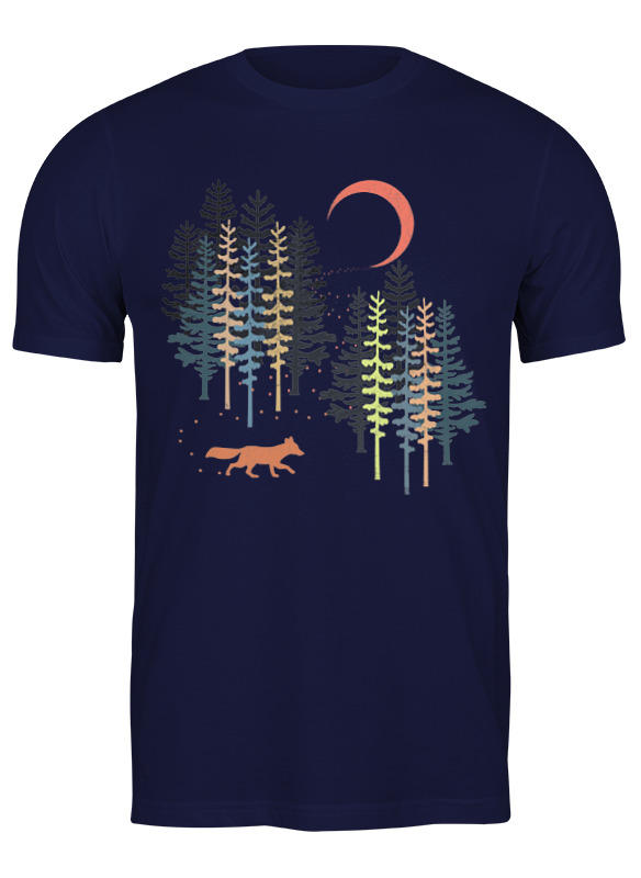 

Футболка мужская Printio Fox here синяя XL, Синий, Fox here