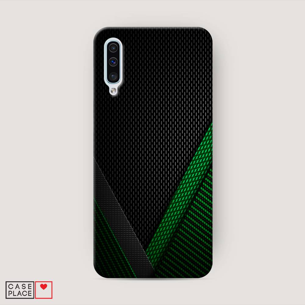 фото Пластиковый чехол "зеленый карбон" на samsung galaxy a30s awog