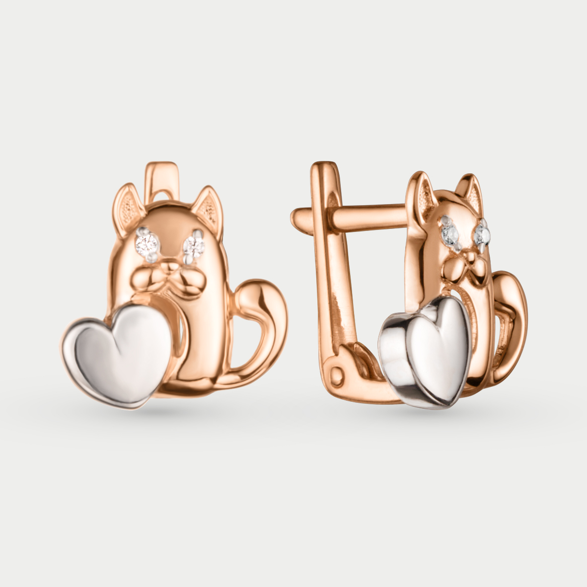 

Серьги из розового золота Sanis 01-218623, фианит, 01-218623