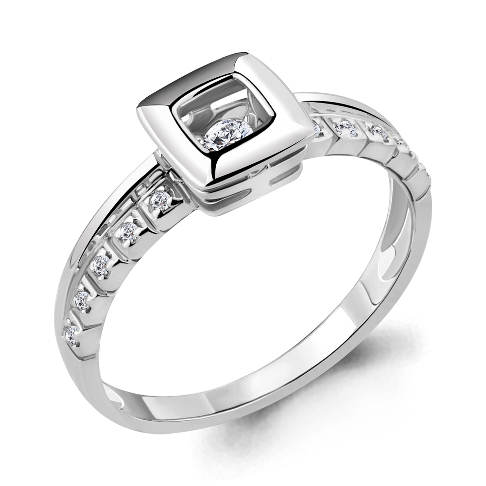 

Кольцо из белого золота с бриллиантом р. 17,5 Aquamarine 963651А_585_бз, 963651А_585_бз