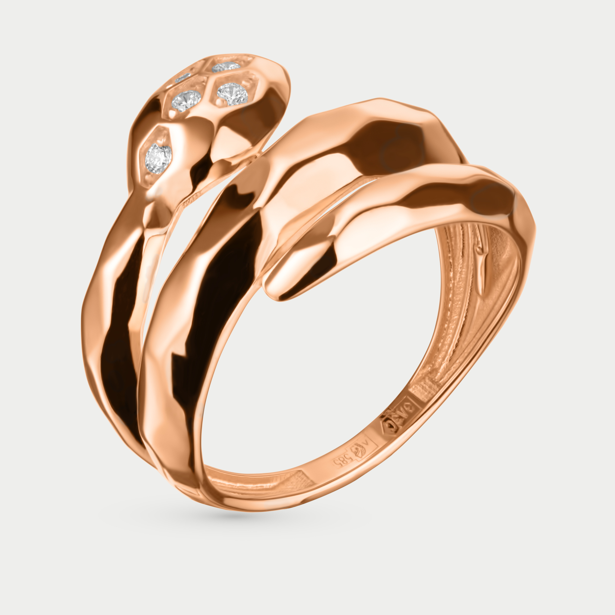 Кольцо из розового золота р. 18,5 Sanis 08-117109, фианит