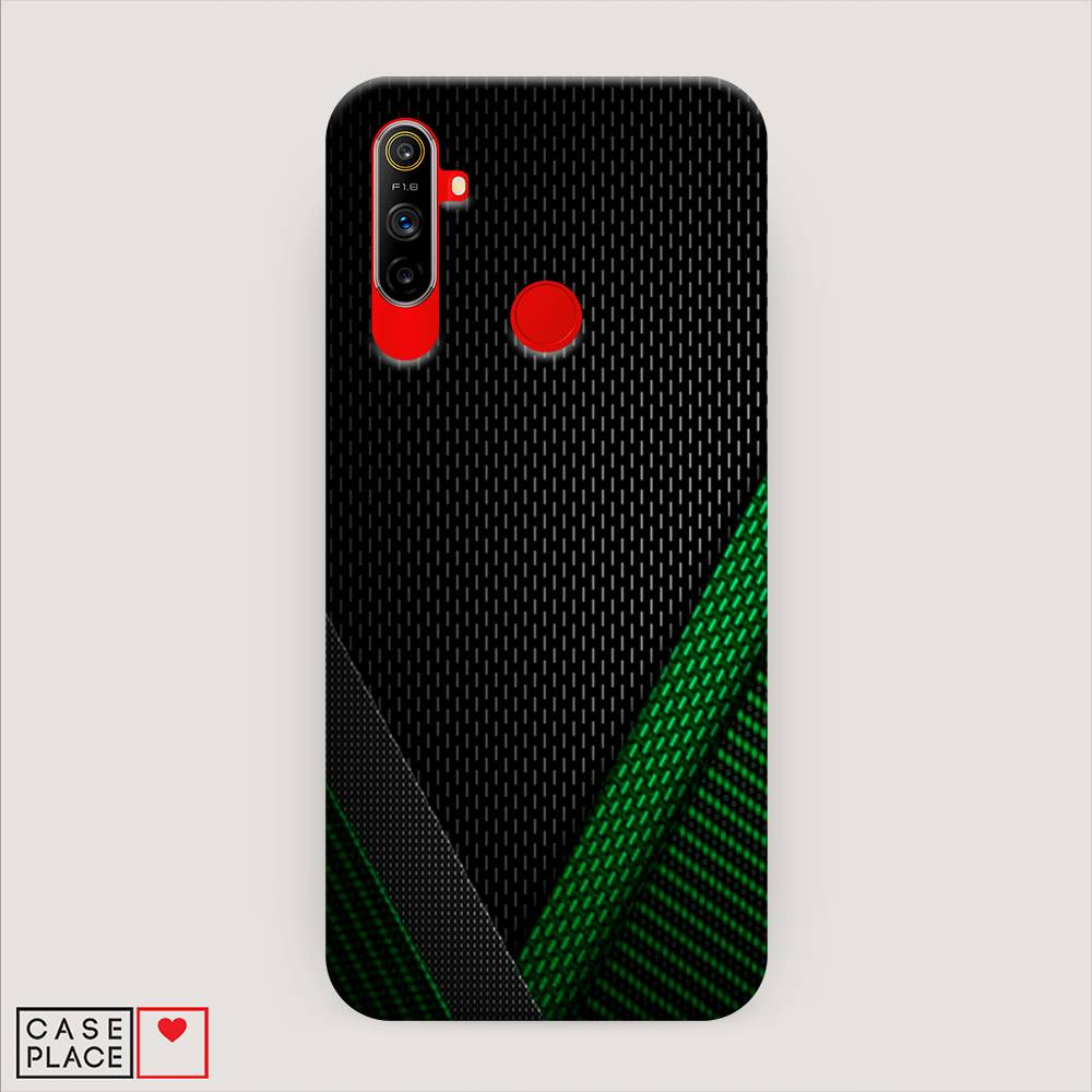 

Пластиковый чехол "Зеленый карбон" на Realme C3, 253020-2