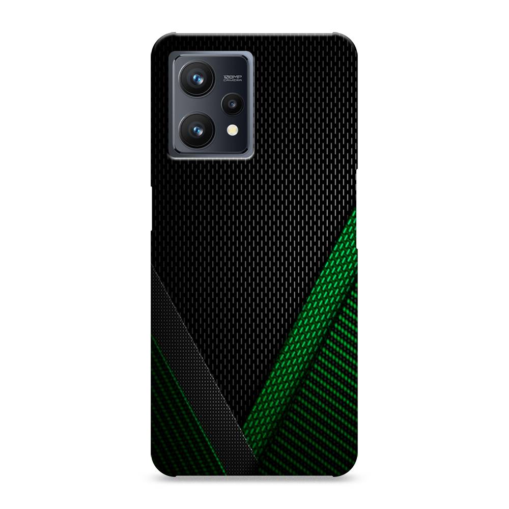 

Пластиковый чехол "Зеленый карбон" на Realme 9, 257220-2