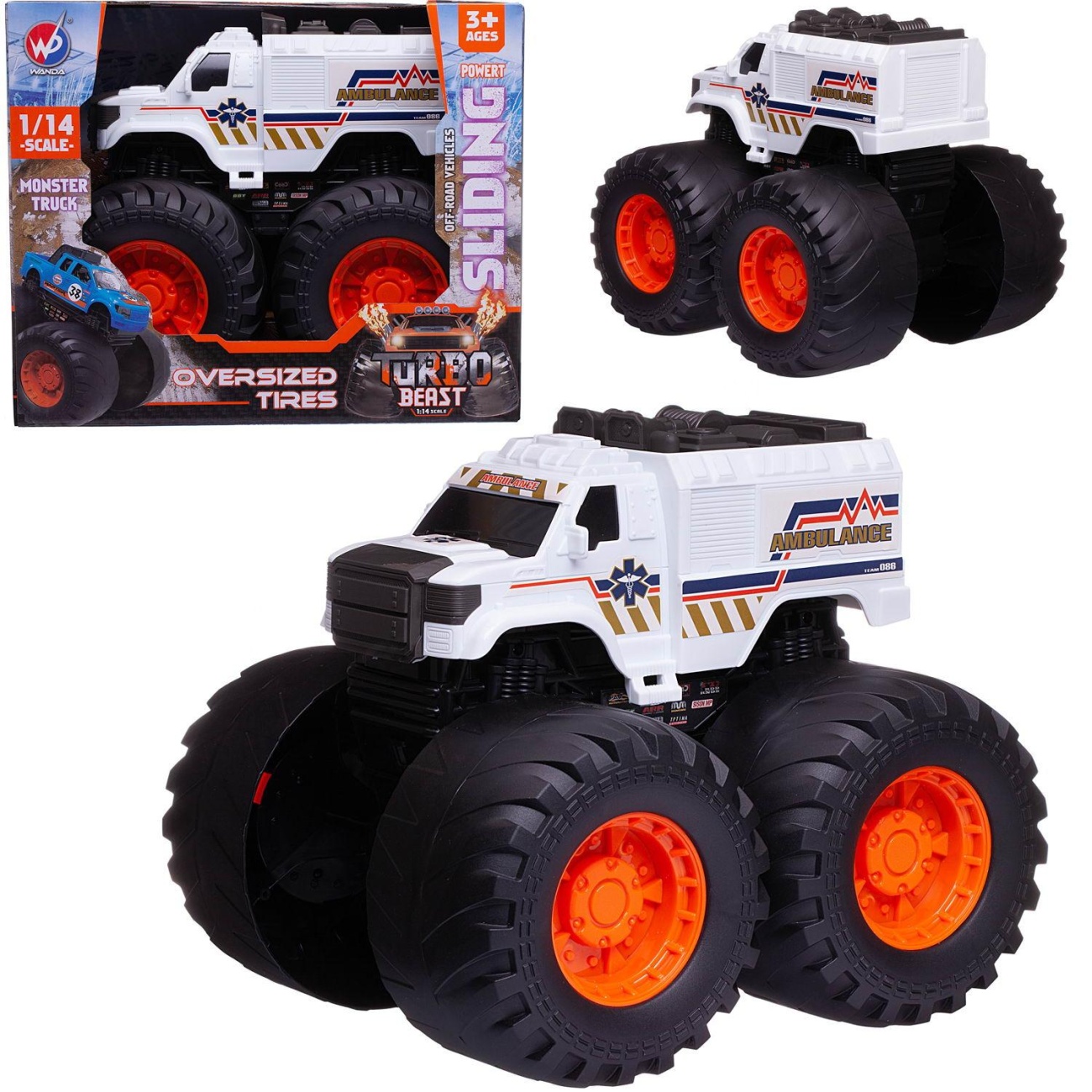 

Машинка Junfa toys Джип-внедорожник 4х4 Турбо зверь, Белый